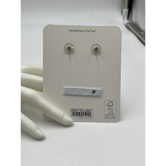 J. Crew Green Faceted Crystal Bling Stone Gold Stud Jewel box Earrings NWT NEW - Picture 10 of 10